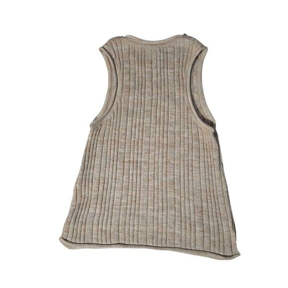 Pilcro Womens Ribbed Sweater Vest Size M Beige Popover - Picture 2 of 7